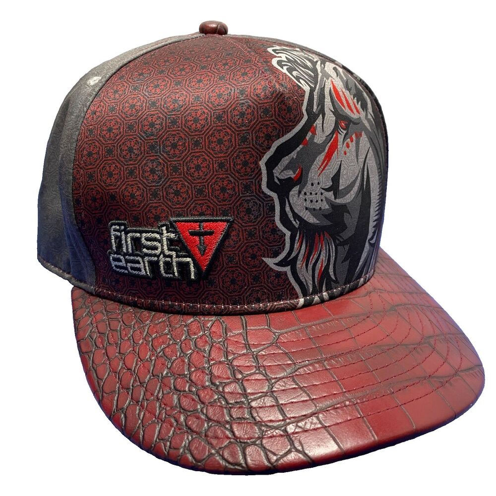 First Earth Tribal Nouveau Hat Festival 7 3/8 Fitted Lion Cap Visionary Art Rave